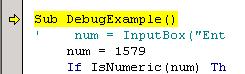 VBA Tutorial Debug